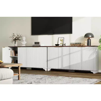Buffet en bois à 4 portes et étagères réglables, pour cuisines, salles à manger,