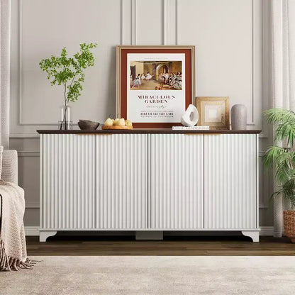 Buffet en bois à 4 portes et étagères réglables, pour cuisines, salles à manger,