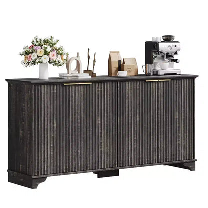 Buffet en bois à 4 portes et étagères réglables, pour cuisines, salles à manger,