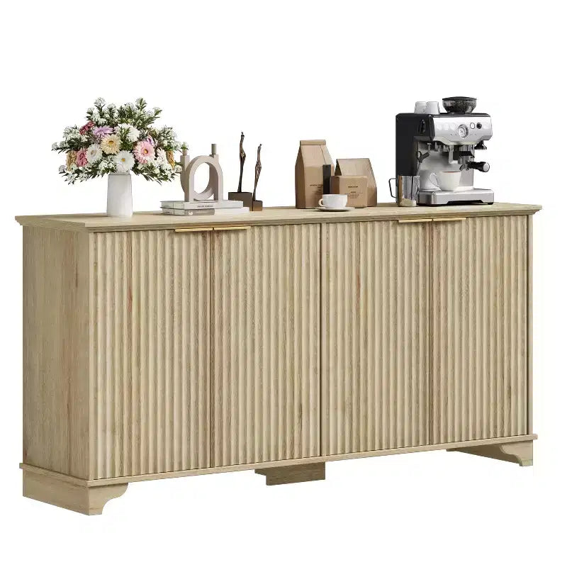 Buffet en bois à 4 portes et étagères réglables, pour cuisines, salles à manger,
