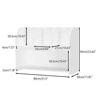 Bibliothèque pour enfants Whisen avec 4 compartiments, étagère de rangement, présentoir de rangement, étagère, organiseur de jouets - Blanc