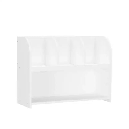 Bibliothèque pour enfants Whisen avec 4 compartiments, étagère de rangement, présentoir de rangement, étagère, organiseur de jouets - Blanc