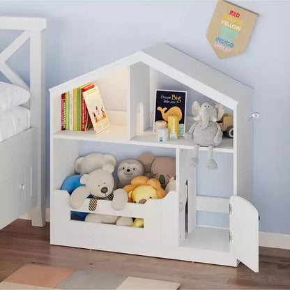 GustoWave Étagère à Livres Polyvalente à 3 Niveaux pour Enfants avec Lumière à Détecteur de Mouvement - Organiseur de Rangement de Jouets en Bois avec Dispositif Anti-basculement