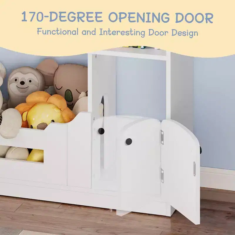 GustoWave Étagère à Livres Polyvalente à 3 Niveaux pour Enfants avec Lumière à Détecteur de Mouvement - Organiseur de Rangement de Jouets en Bois avec Dispositif Anti-basculement