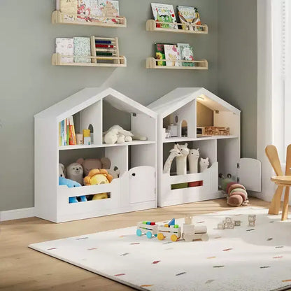 GustoWave Étagère à Livres Polyvalente à 3 Niveaux pour Enfants avec Lumière à Détecteur de Mouvement - Organiseur de Rangement de Jouets en Bois avec Dispositif Anti-basculement