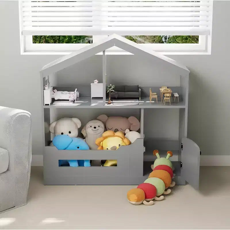 GustoWave Étagère à Livres Polyvalente à 3 Niveaux pour Enfants avec Lumière à Détecteur de Mouvement - Organiseur de Rangement de Jouets en Bois avec Dispositif Anti-basculement