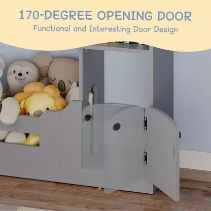 GustoWave Étagère à Livres Polyvalente à 3 Niveaux pour Enfants avec Lumière à Détecteur de Mouvement - Organiseur de Rangement de Jouets en Bois avec Dispositif Anti-basculement