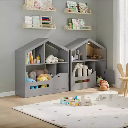 GustoWave Étagère à Livres Polyvalente à 3 Niveaux pour Enfants avec Lumière à Détecteur de Mouvement - Organiseur de Rangement de Jouets en Bois avec Dispositif Anti-basculement