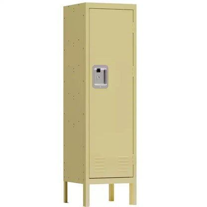 1 casier métallique simple et haut - armoire de rangement de style rétro - mobilier industriel - pour salon/chambre/débarras/salle de sport/école - jaune