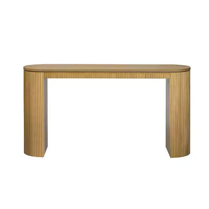 Console moderne cannelée Table de canapé incurvée Table d'entrée étroite avec rayures verticales pour couloir, entrée, salon