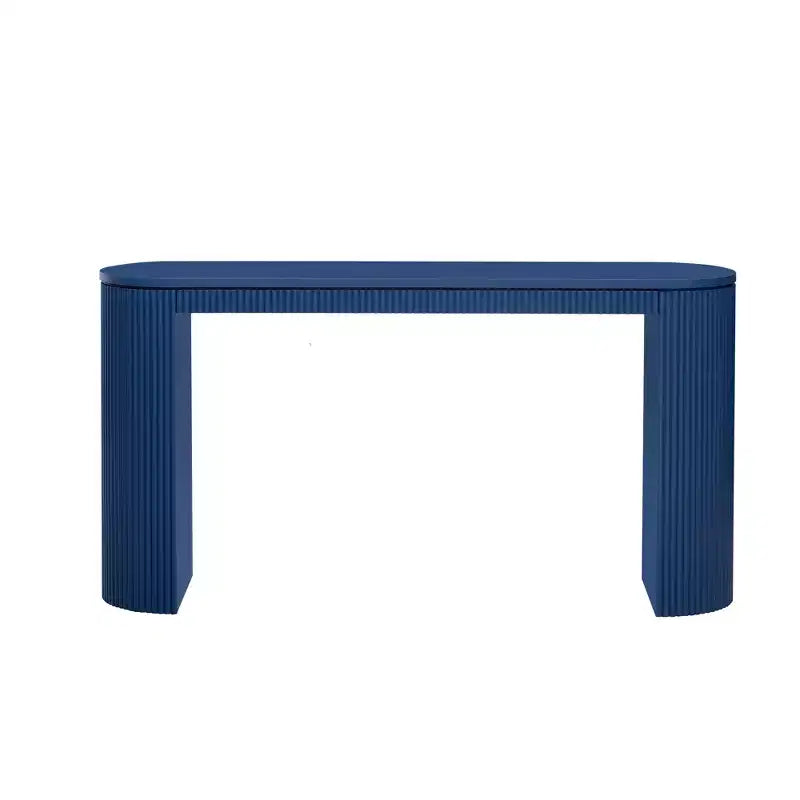 Console moderne cannelée Table de canapé incurvée Table d'entrée étroite avec rayures verticales pour couloir, entrée, salon