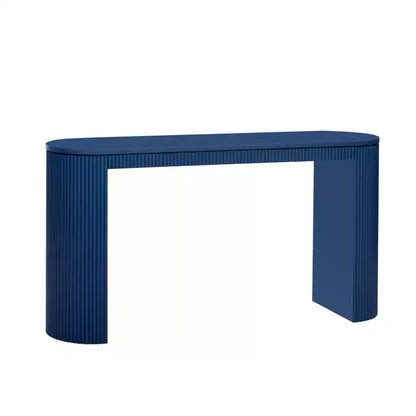 Console moderne cannelée Table de canapé incurvée Table d'entrée étroite avec rayures verticales pour couloir, entrée, salon