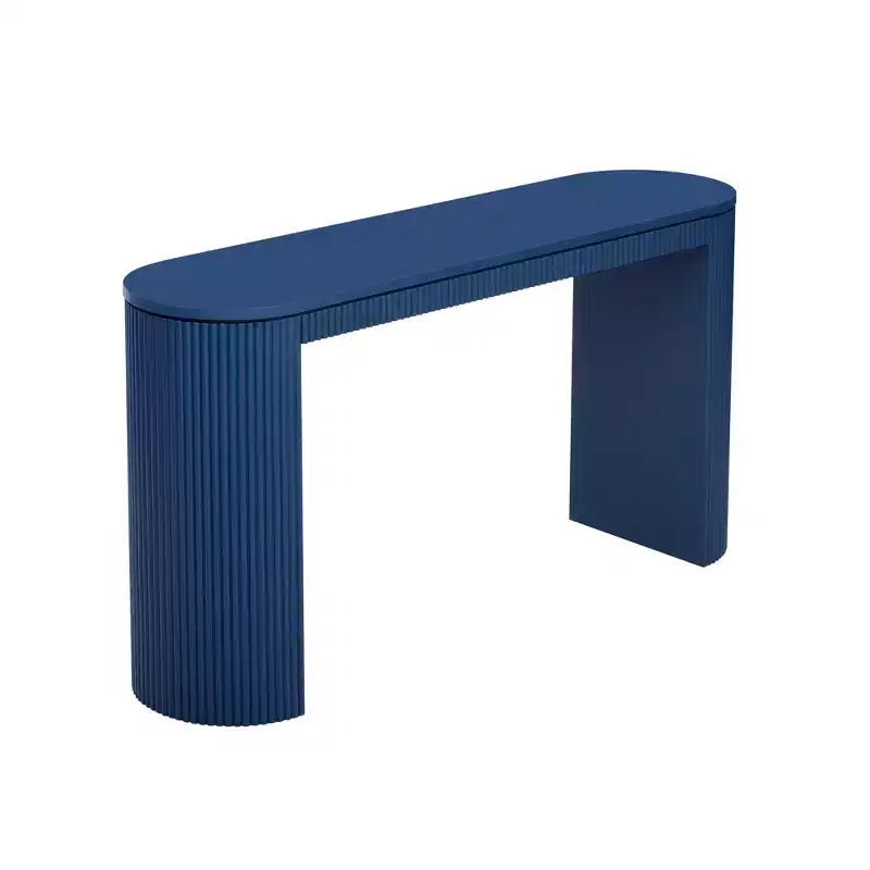 Console moderne cannelée Table de canapé incurvée Table d'entrée étroite avec rayures verticales pour couloir, entrée, salon