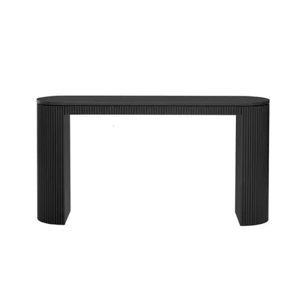 Console moderne cannelée Table de canapé incurvée Table d'entrée étroite avec rayures verticales pour couloir, entrée, salon