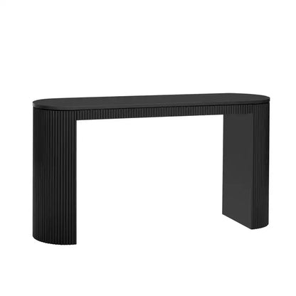 Console moderne cannelée Table de canapé incurvée Table d'entrée étroite avec rayures verticales pour couloir, entrée, salon