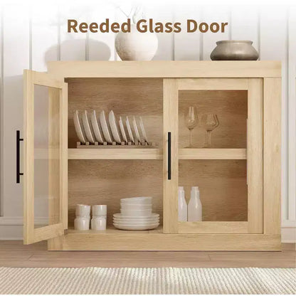 Buffet bas Acekool 70.8 avec 4 portes, bahut de rangement moderne style ferme