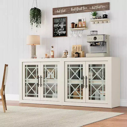 Buffet bas Acekool 70.8 avec 4 portes, bahut de rangement moderne style ferme