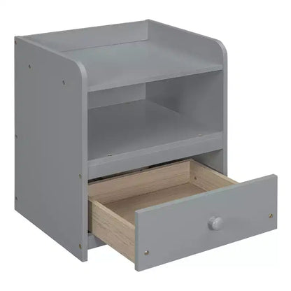 Cadre de lit double avec ports USB et bureau, lit plateforme en bois avec table de chevet et 2 tiroirs, lit double avec tête de lit bibliothèque