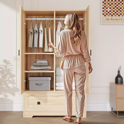 VINGLI Armoire Penderie avec Portes, Barre de Suspension, Étagères et Tiroir