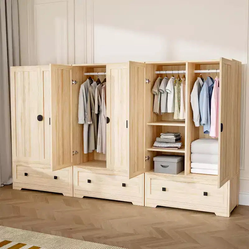 VINGLI Armoire Penderie avec Portes, Barre de Suspension, Étagères et Tiroir