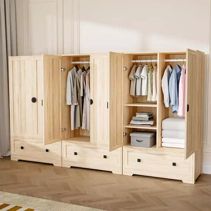 VINGLI Armoire Penderie avec Portes, Barre de Suspension, Étagères et Tiroir