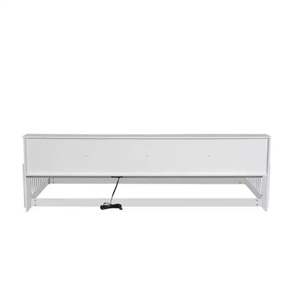 Lit de sol double XL en bois avec armoires de rangement et ports USB, lit de sol Montessori pour enfants avec clôture