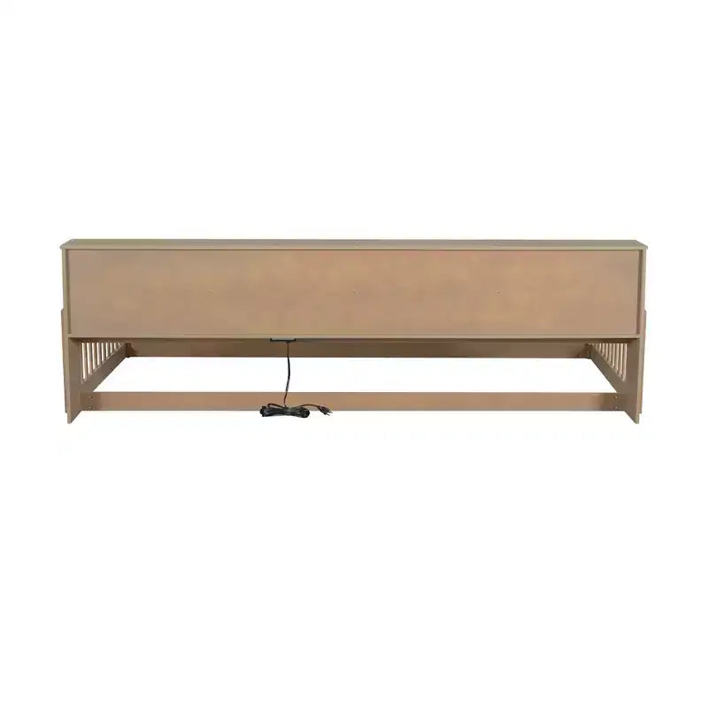 Lit de sol double XL en bois avec armoires de rangement et ports USB, lit de sol Montessori pour enfants avec clôture