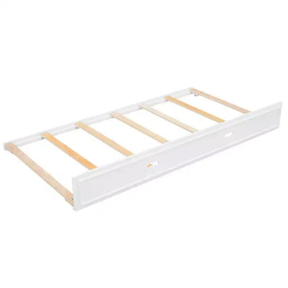 Cadre de lit de repos en bois pleine grandeur avec rangement, lit de repos avec lit gigogne et étagères de rangement, lit de repos d'angle en forme de L avec lumière et portes coulissantes