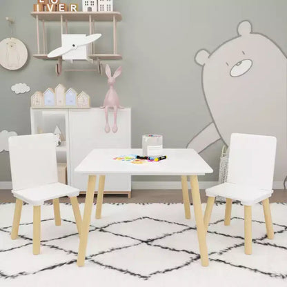 Kids Table and 2 Chairs Set, All-Purpose Toddler Desk for Study, Play, and Dining, Child-Safe Furniture for Home, Playroom, or Bedroom