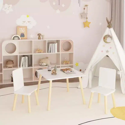 Ensemble Table et 2 Chaises pour Enfants, Bureau Polyvalent pour Tout-Petits pour Étudier, Jouer et Dîner, Meubles Sûrs pour Enfants pour la Maison, la Salle de Jeux ou la Chambre