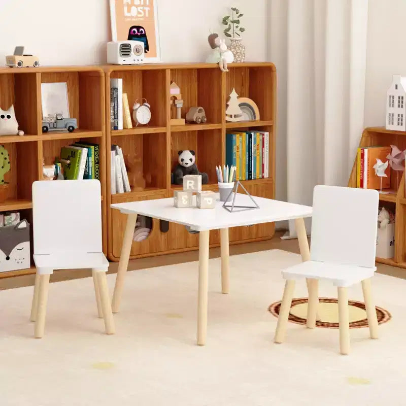 Ensemble Table et 2 Chaises pour Enfants, Bureau Polyvalent pour Tout-Petits pour Étudier, Jouer et Dîner, Meubles Sûrs pour Enfants pour la Maison, la Salle de Jeux ou la Chambre