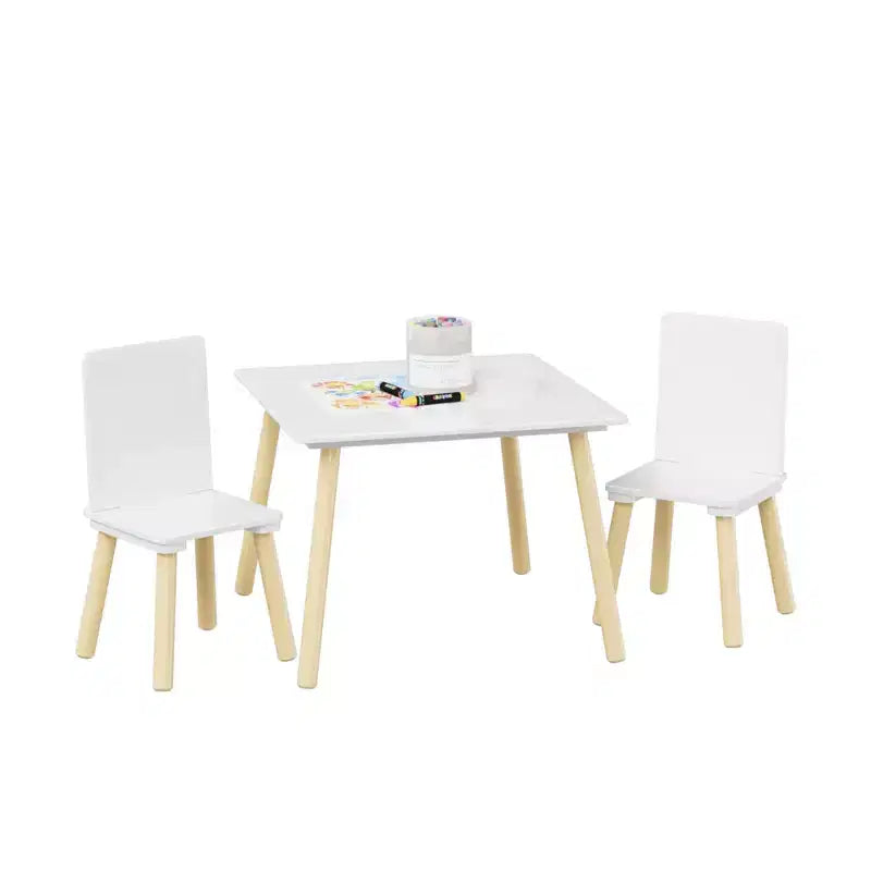Ensemble Table et 2 Chaises pour Enfants, Bureau Polyvalent pour Tout-Petits pour Étudier, Jouer et Dîner, Meubles Sûrs pour Enfants pour la Maison, la Salle de Jeux ou la Chambre