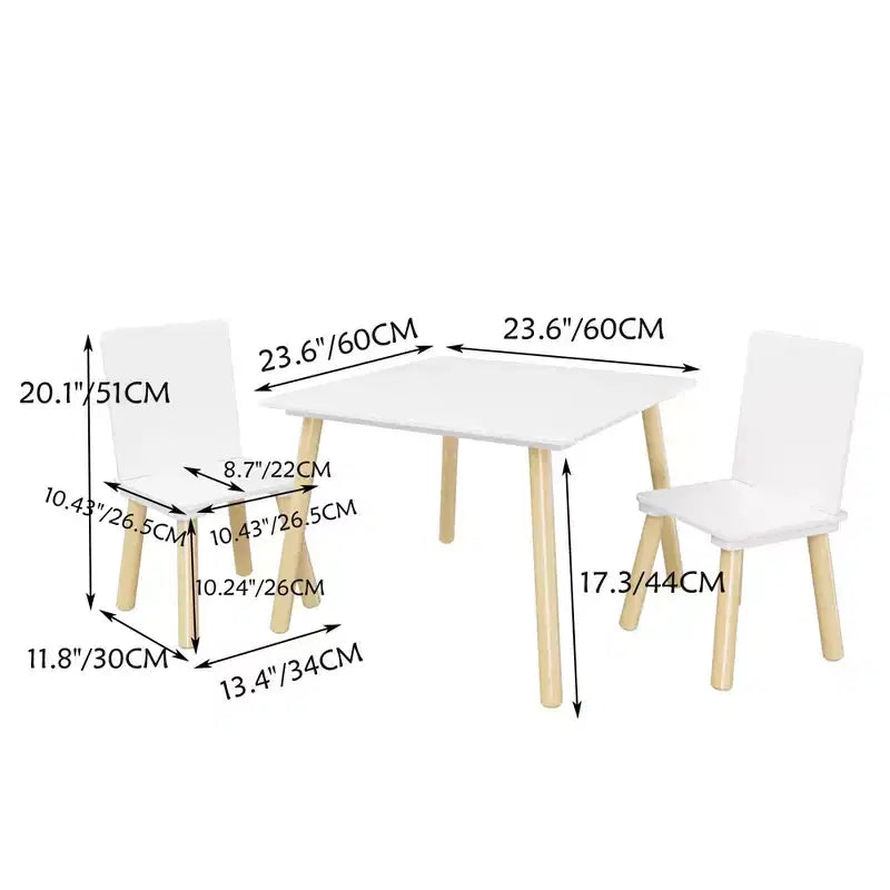 Ensemble Table et 2 Chaises pour Enfants, Bureau Polyvalent pour Tout-Petits pour Étudier, Jouer et Dîner, Meubles Sûrs pour Enfants pour la Maison, la Salle de Jeux ou la Chambre