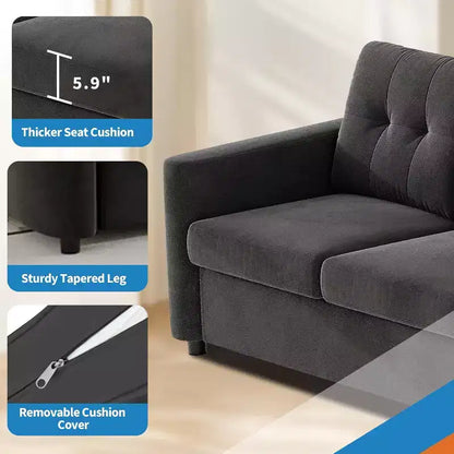 Canapé modulaire sectionnel 4 places en velours de 292 cm compact avec console de rangement, station de charge et porte-gobelets, canapé à assise profonde pour la maison