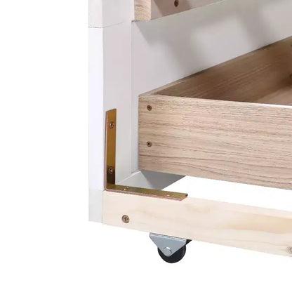 Lit de repos double en bois avec lit gigogne double et deux tiroirs de rangement, cadre de lit extensible, canapé-lit pour chambre à coucher et salon