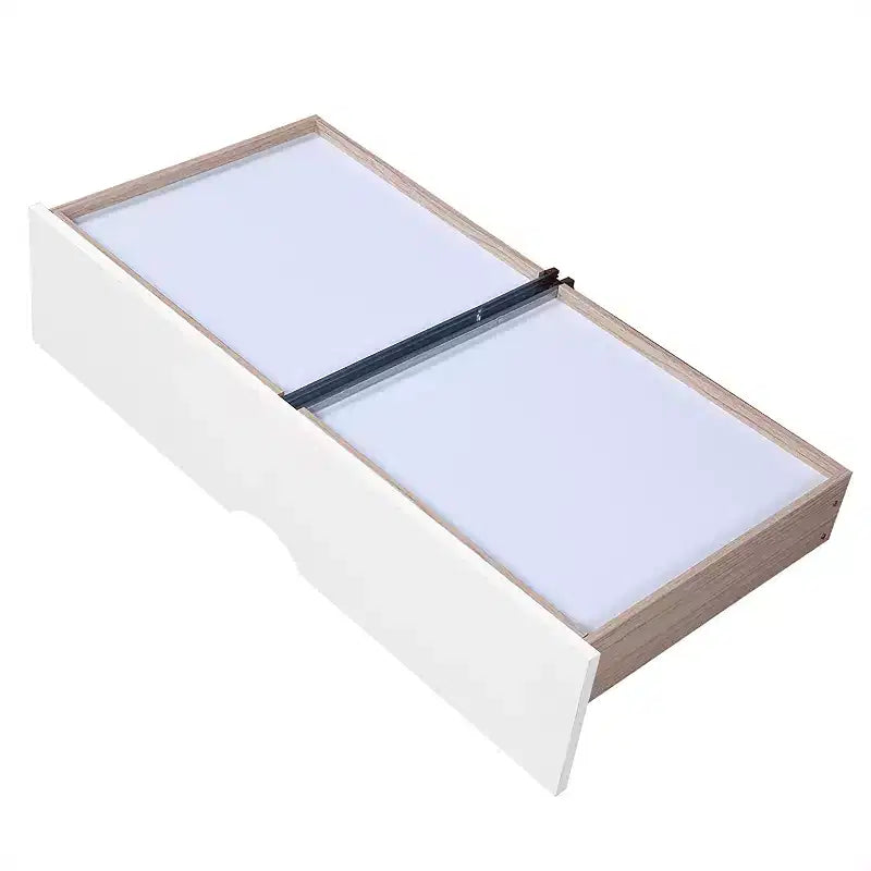Lit de repos double en bois avec lit gigogne double et deux tiroirs de rangement, cadre de lit extensible, canapé-lit pour chambre à coucher et salon