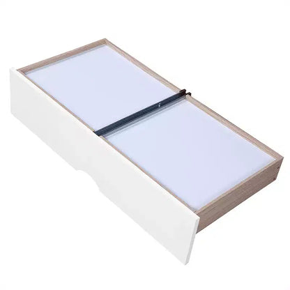 Lit de repos double en bois avec lit gigogne double et deux tiroirs de rangement, cadre de lit extensible, canapé-lit pour chambre à coucher et salon