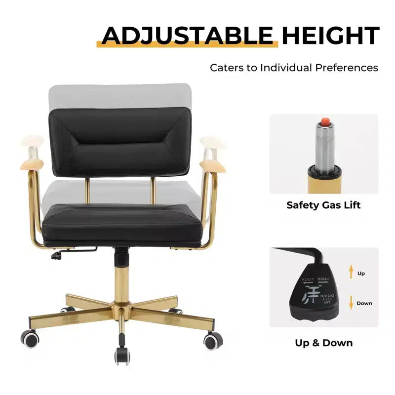 Chaise de bureau Furniliving, rembourrage confortable, style moderne avec roulettes pivotantes à 300° pour bureau/étude/coiffeuse/maison