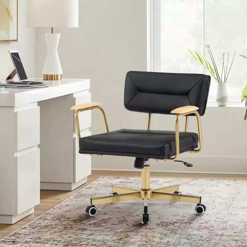 Chaise de bureau Furniliving, rembourrage confortable, style moderne avec roulettes pivotantes à 300° pour bureau/étude/coiffeuse/maison