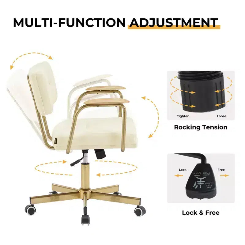 Chaise de bureau Furniliving, rembourrage confortable, style moderne avec roulettes pivotantes à 300° pour bureau/étude/coiffeuse/maison