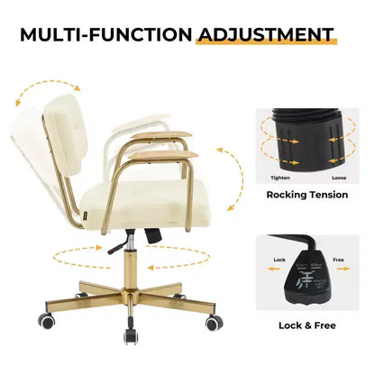 Chaise de bureau Furniliving, rembourrage confortable, style moderne avec roulettes pivotantes à 300° pour bureau/étude/coiffeuse/maison