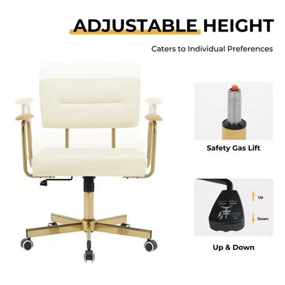 Chaise de bureau Furniliving, rembourrage confortable, style moderne avec roulettes pivotantes à 300° pour bureau/étude/coiffeuse/maison