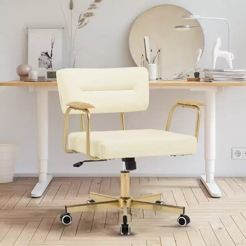 Chaise de bureau Furniliving, rembourrage confortable, style moderne avec roulettes pivotantes à 300° pour bureau/étude/coiffeuse/maison