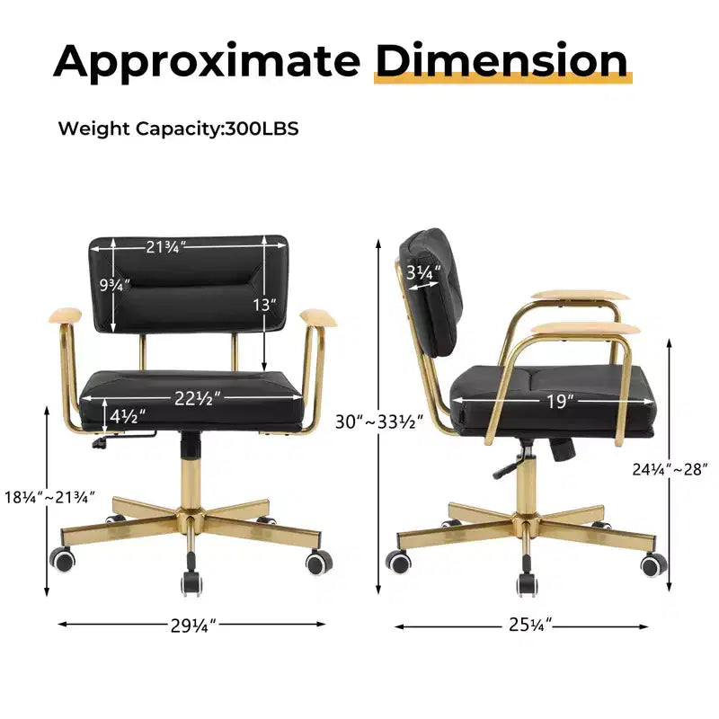 Chaise de bureau Furniliving, rembourrage confortable, style moderne avec roulettes pivotantes à 300° pour bureau/étude/coiffeuse/maison