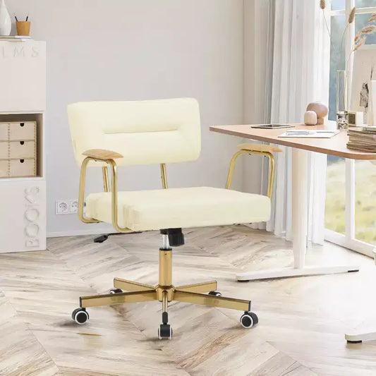 Furniliving Office Desk Chair, Comfort Padded, Modern Style with 360 Swivel Wheels for Office/Study/Vanity/Home