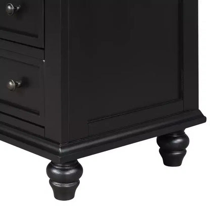Table de chevet moderne à trois tiroirs en pin avec plateau coulissant, pieds en bois dur, convient pour les chambres, les salons et les bureaux.