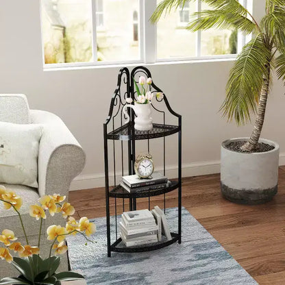 GDFStudio Cordoba 40.9 Étagère d'angle en fer à 3 niveaux moderne