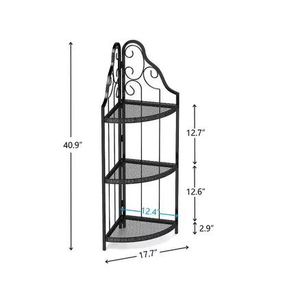 GDFStudio Cordoba 40.9 Étagère d'angle en fer à 3 niveaux moderne