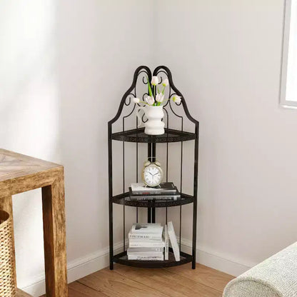 GDFStudio Cordoba 40.9 Étagère d'angle en fer à 3 niveaux moderne