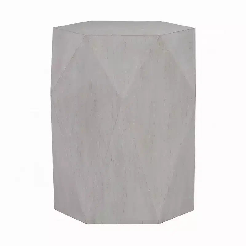Table d'appoint Royal Hampton, hévéa blanc, 55 cm, corps au design géométrique